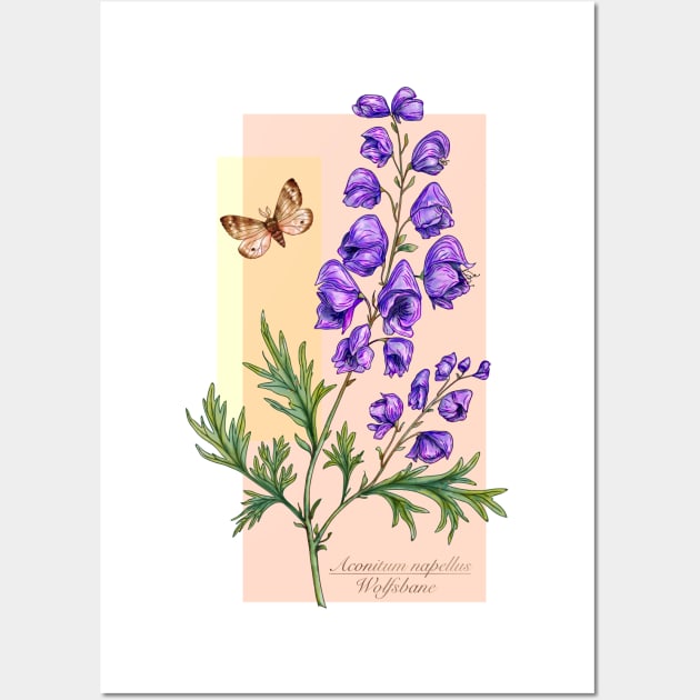 Wolfsbane. Magical flowers Wall Art by Sitenkova